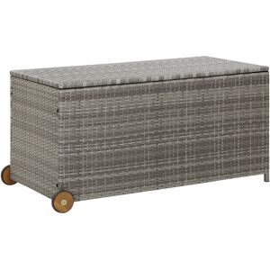 vidaXL opbevaringskasse til haven 120x65x61 cm polyrattan lysegrå