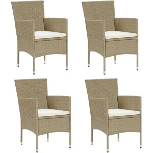 vidaXL spisebordsstole til haven 4 stk. polyrattan beige