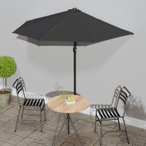 vidaXL altanparasol med aluminiumsstang 270x144x222 cm halv sort