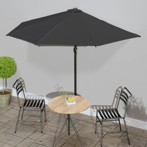 vidaXL altanparasol med aluminiumsstang 300x155x223 cm halv sort