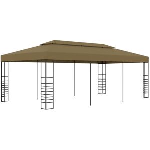 vidaXL pavillon 6x3x2,7 m 180 g/m² gråbrun