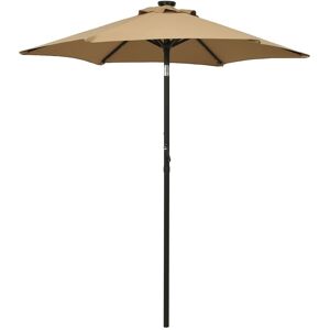 vidaXL parasol med LED-lys 200x211 cm aluminium gråbrun