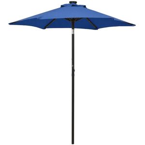 vidaXL parasol med LED-lys 200x211 cm aluminium azurblå