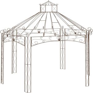 vidaXL havepavillon 558x350x408 cm jern antikbrun