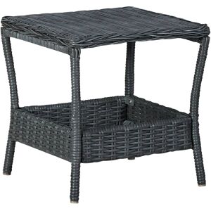 vidaXL havebord 45x45x46,5 cm polyrattan mørkegrå