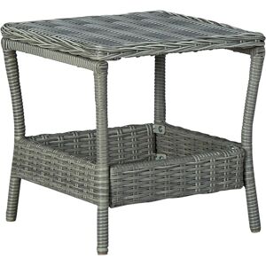 vidaXL havebord 45x45x46,5 cm polyrattan lysegrå