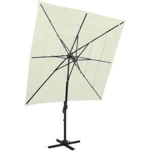 vidaXL parasol med aluminiumsstang i 4 niveauer 250x250 cm sandfarvet