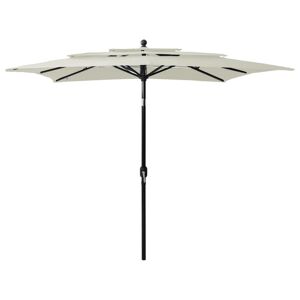 vidaXL parasol med aluminiumsstang i 3 niveauer 2,5x2,5 m sandfarvet