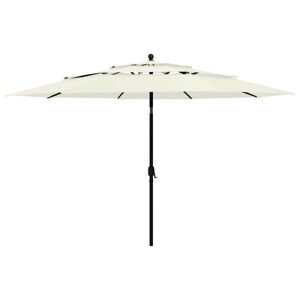 vidaXL parasol med aluminiumsstang i 3 niveauer 3,5 m sandfarvet