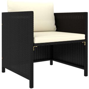 vidaXL havesofa med hynder polyrattan sort