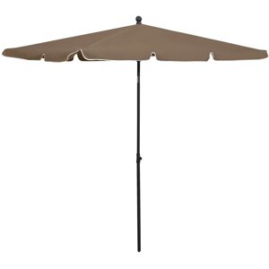 vidaXL parasol med stang 210x140 cm gråbrun