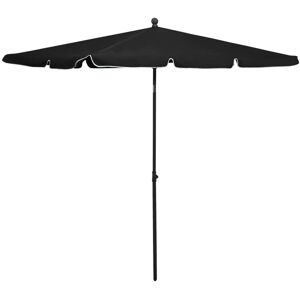 vidaXL parasol med stang 210x140 cm sort