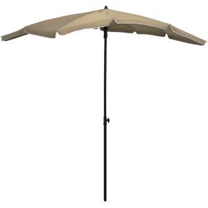 vidaXL parasol med stang 200x130 cm gråbrun