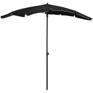 vidaXL parasol med stang 210x130 cm sort