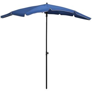 vidaXL halv parasol med stang 200x130 cm azurblå