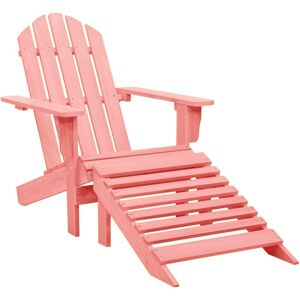 vidaXL Adirondack-havestol med fodstøtte massivt grantræ pink