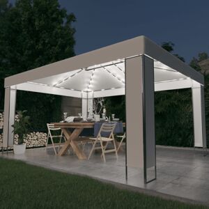 vidaXL pavillon med LED-lyskæder 3x4 m hvid