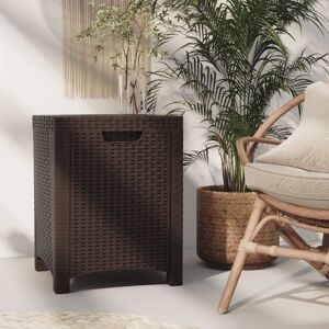 vidaXL opbevaringsboks til haven 39x39x46 cm polyrattan brun