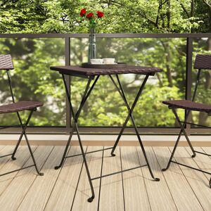 vidaXL foldbart bistrobord 55x54x71 cm polyrattan brun