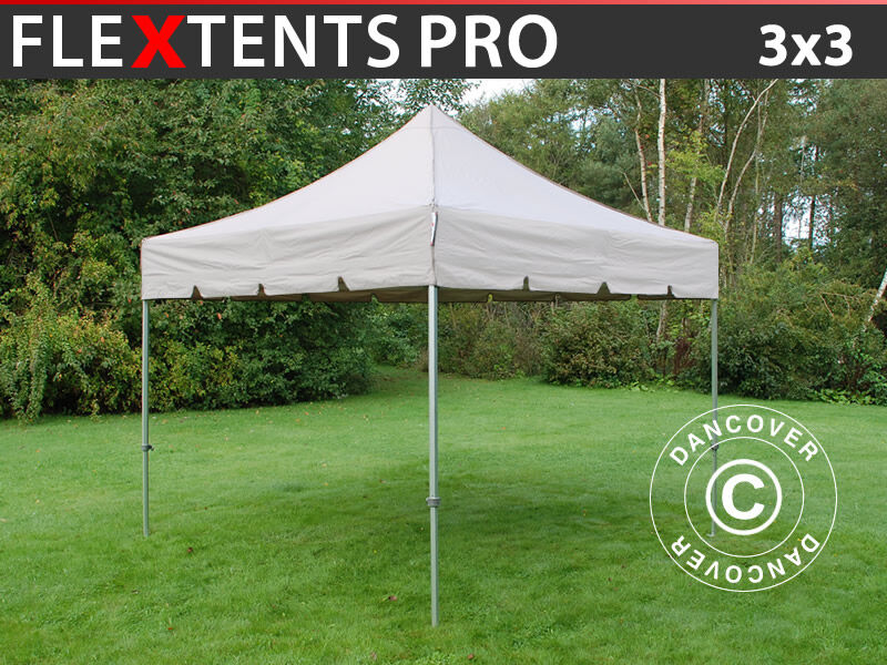 Dancover Foldetelt FleXtents Easy up pavillon PRO "Peaked" 3x3m Latte