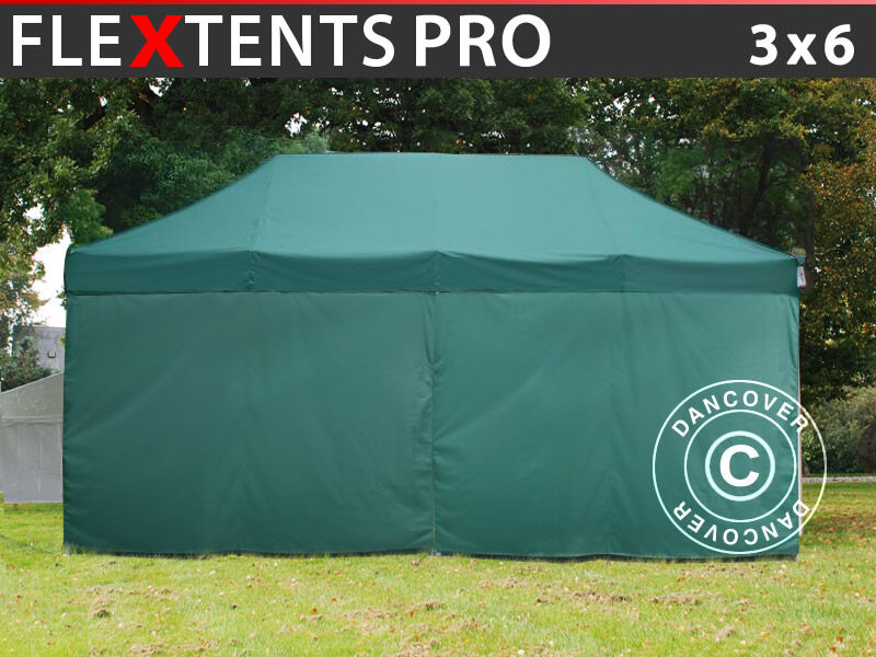 Dancover Foldetelt FleXtents Easy up pavillon PRO 3x6m Grøn, inkl. 6 sider