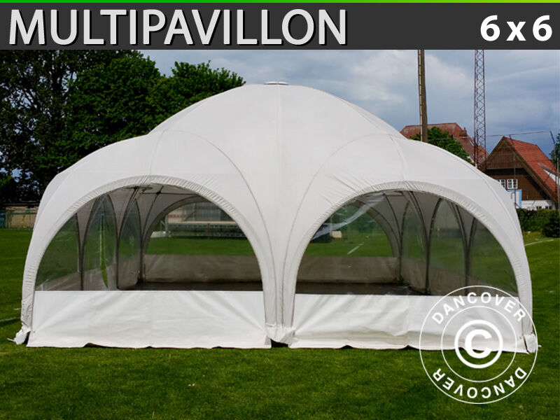 Dancover Partytelt Festtelt Multipavillon /Havepavillon 6x6m, Hvid