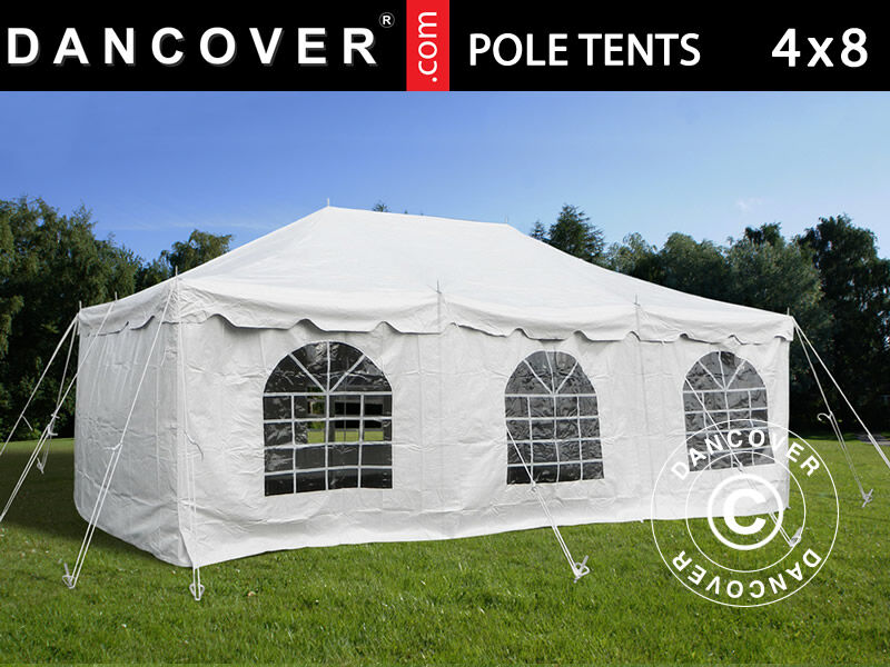 Dancover Pole tent 4x8m PVC, Hvid