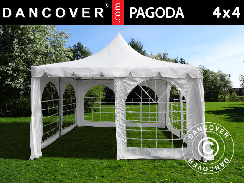 Dancover Partytelt Festtelt Pagoda 4x4m, Hvid