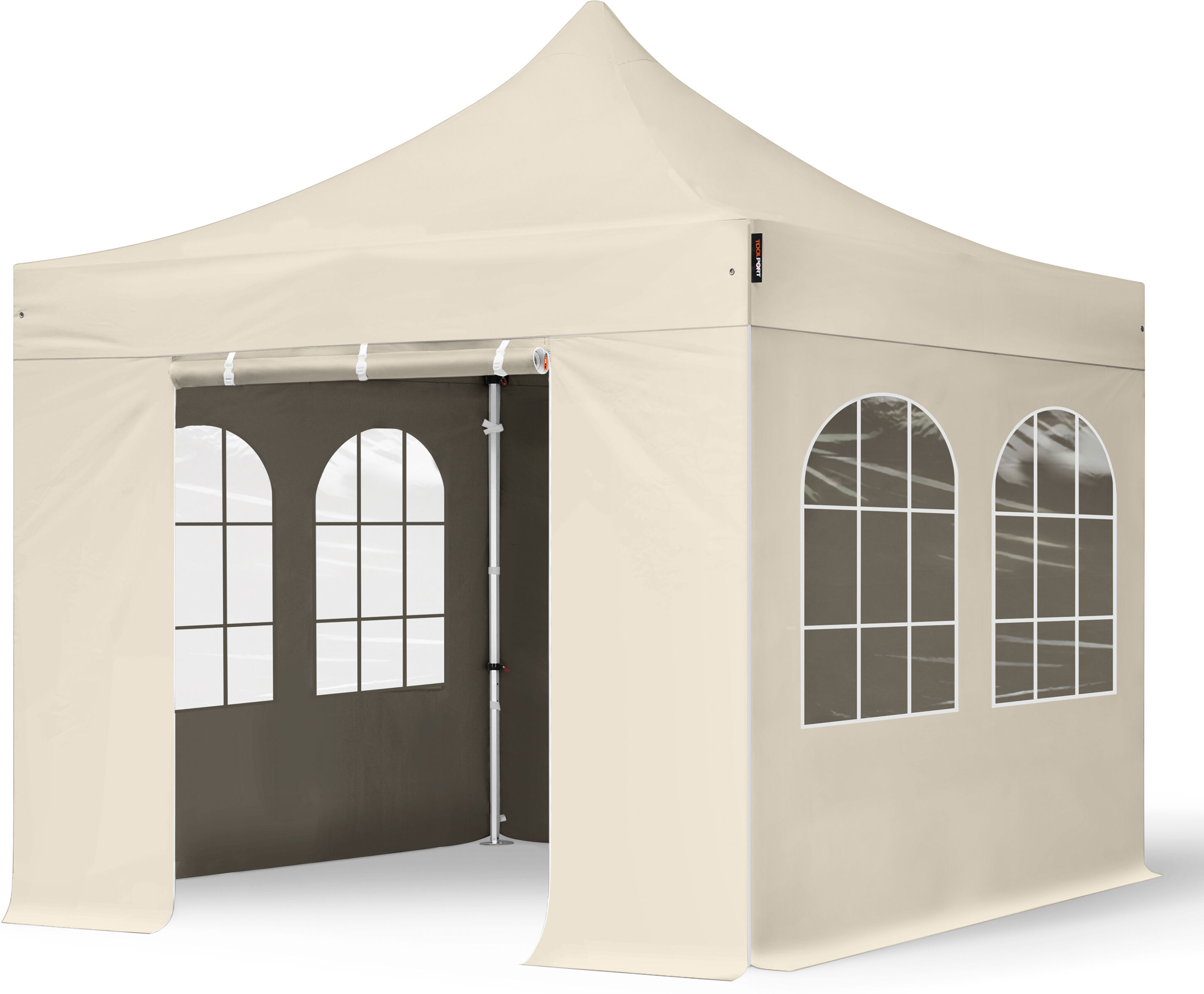 TOOLPORT Easy Up pavillon 3x3m Kvalitetspolyester 400 g/m² creme 100 % vandtæt Faltzelt, Klappzelt creme