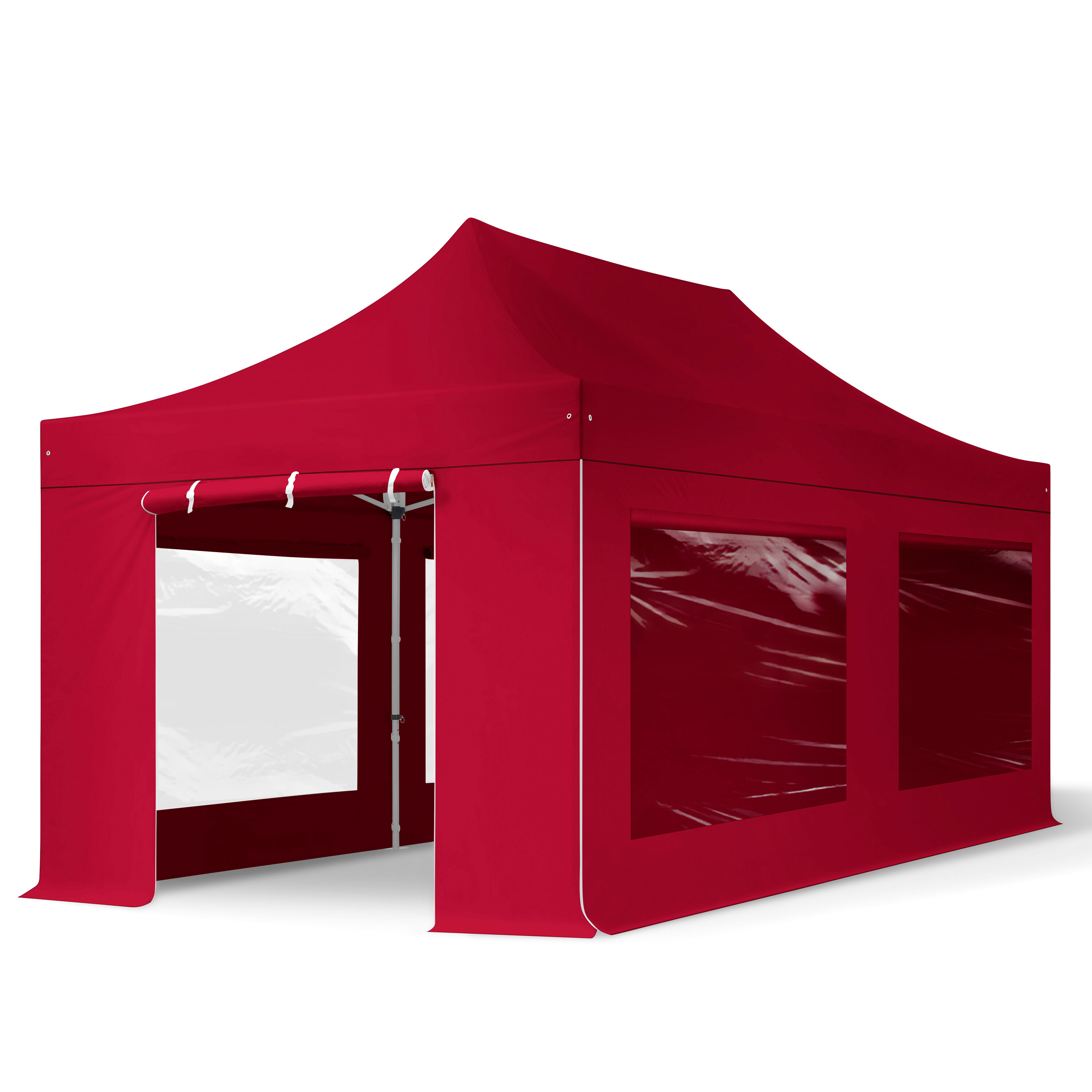 TOOLPORT Easy Up pavillon 3x6m Kvalitetspolyester 400 g/m² rød 100 % vandtæt Faltzelt, Klappzelt rød