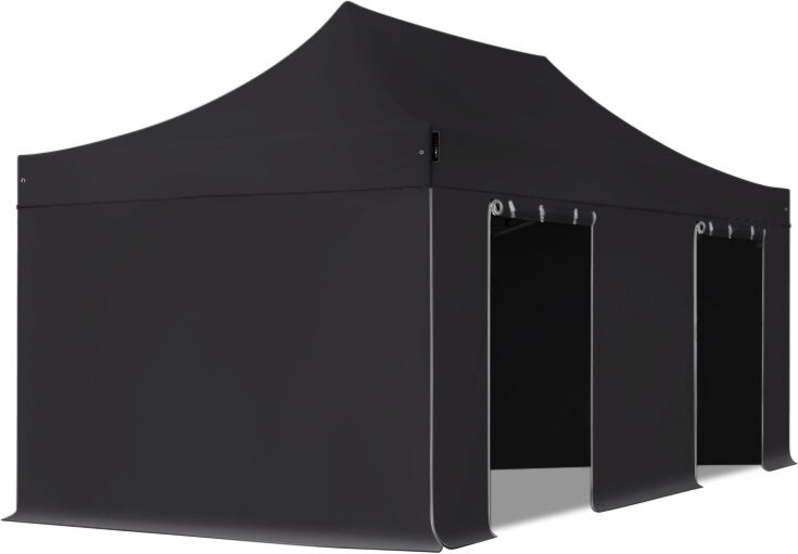 TOOLPORT Easy Up pavillon 3x6m Kvalitetspolyester 350 g/m² sort 100 % vandtæt Faltzelt, Klappzelt sort