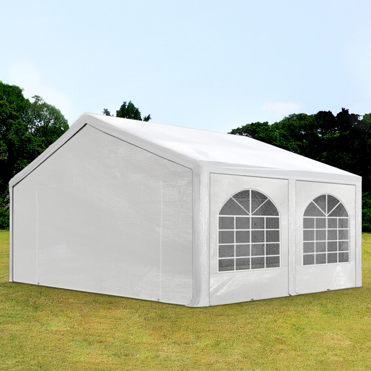 TOOLPORT Partytelt 5x5m PE 240g/m² hvid 100 % vandtæt Gartenzelt, Festzelt, Pavillon hvid