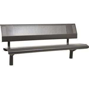 PROCITY Banco OSLO de acero, altura del asiento 450 mm, longitud 1800 mm, gris antracita, con respaldo