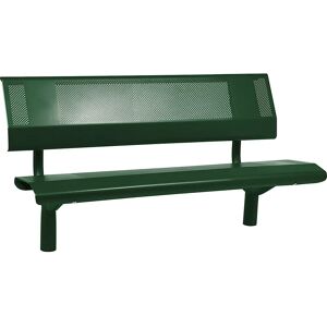 PROCITY Banco OSLO de acero, altura del asiento 450 mm, verde musgo, con respaldo