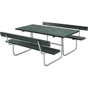 kaiserkraft Banco para grupos de 6 personas, L x P 1770 x 1840 mm, con 2 respaldos, verde