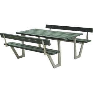 kaiserkraft Banco para grupos de 6 personas, L x P 1770 x 1850 mm, con 2 respaldos, verde