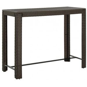 vidaXL Mesa Alta De Jardín Ratán Sintético Marrón 140.5x60.5x110.5 Cm