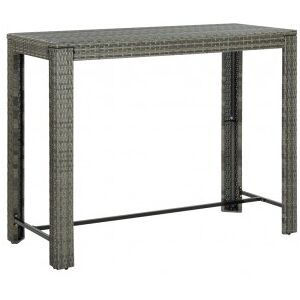 vidaXL Mesa Alta De Jardín Ratán Sintético Gris 140.5x60.5x110.5 Cm