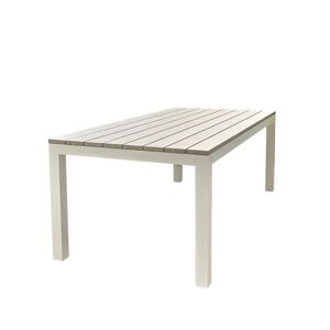 Bois Dessus Bois Dessous Mesa de jardín de aluminio blanco y gris para 4/8 pers.