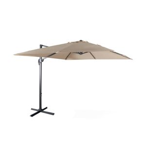 sweeek Sombrilla jardin, parasol excentrico cuadrado, beige, 300x300cm