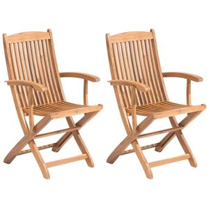Beliani Conjunto de 2 sillas de madera de acacia