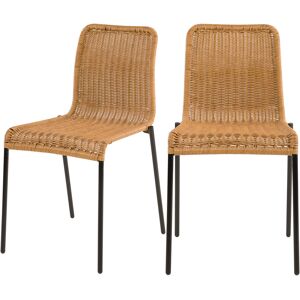 Rendez-Vous Déco Silla de exterior en resina natural tejida (x2)