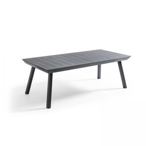Oviala Mesa de jardín extensible de aluminio gris