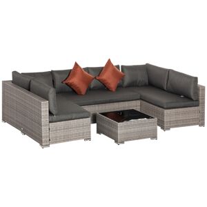 Outsunny Conjunto de muebles de ratán color gris 135 x 72.5 x 62 cm