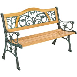 Tectake Banco para jardín de madera y hierro fundido kathi 124x60x83cm madera