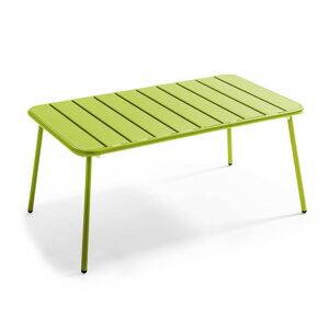 Oviala Mesa de jardín de acero verde 90 x 50 cm