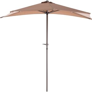 LolaHome Parasol plegable marrón de aluminio