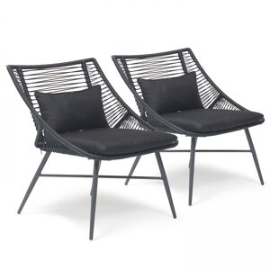 Oviala 2 sillas de acero negro