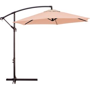 LolaHome Parasol excéntrico con manivela  marrón tierra de aluminio