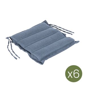 Edenjardin Pack de 6 cojines para sillas de jardín olefin azul 37x37 cm